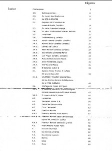El índice del dossier sobre Ignacio González.